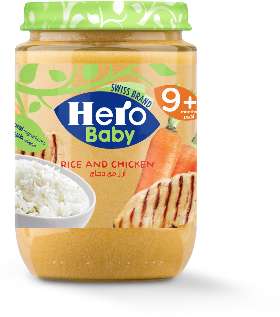 Rice And Chicken Jar 190 Gm / برطمان أرز ودجاج 190 - Hero Baby Food (1088x1280), Png Download