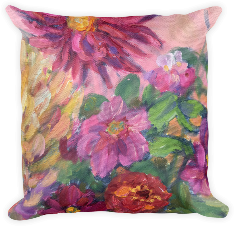 Dahlia 2 Pillow - Garden Bouquet Card (900x900), Png Download