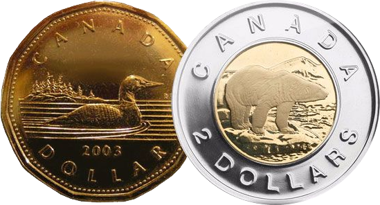La Historia Del Dólar Canadiense Transcurre A La Par - Loonie And A Toonie (549x296), Png Download