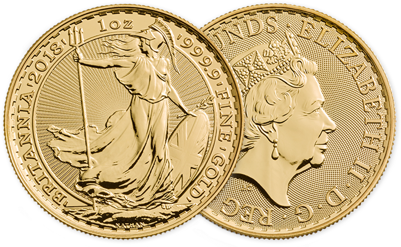 1oz Britannia Gold Coin - 2018 Britannia Coin (800x500), Png Download