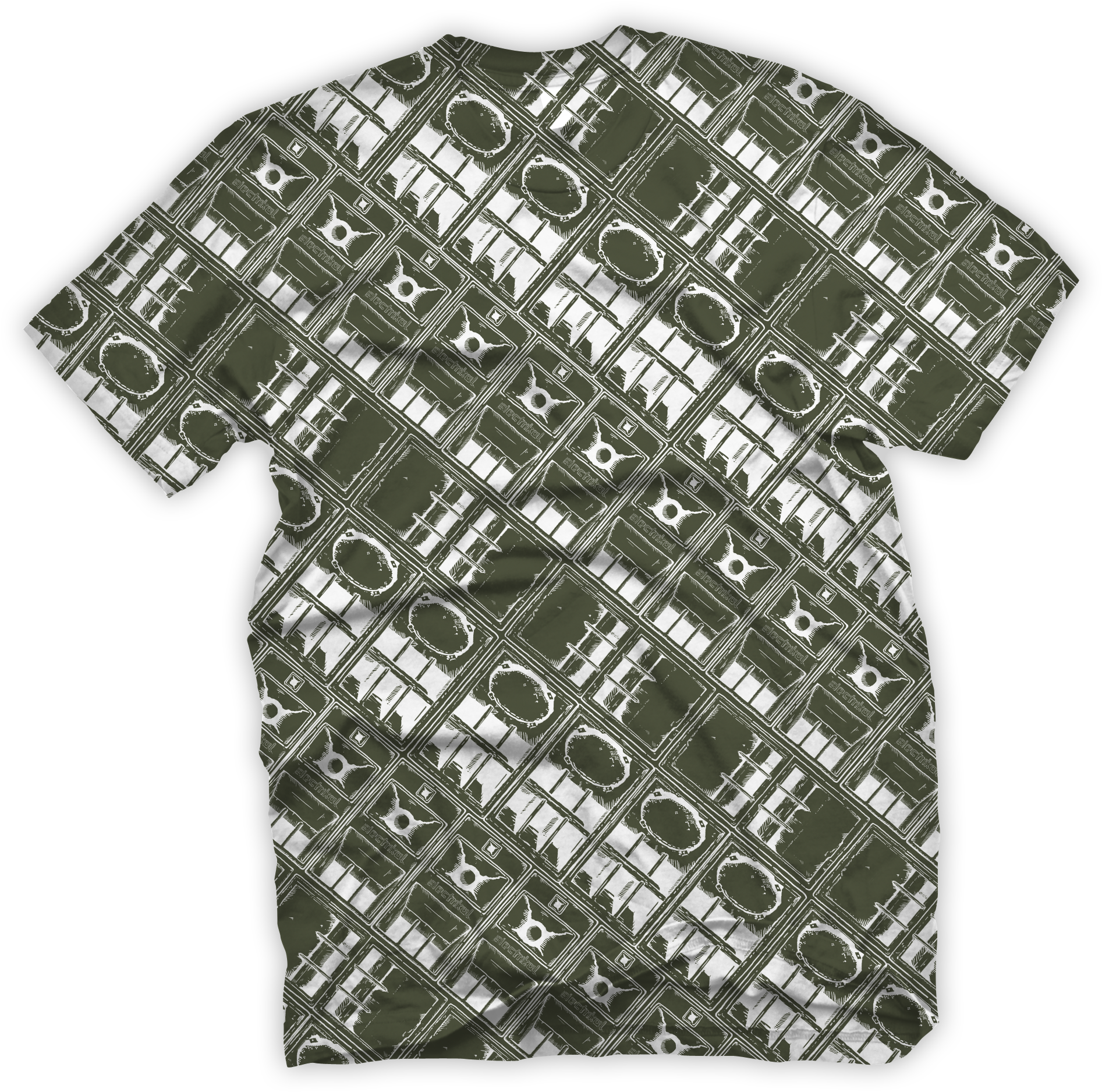 Big Speaker Stack Repeat Green - T-shirt (1959x2107), Png Download