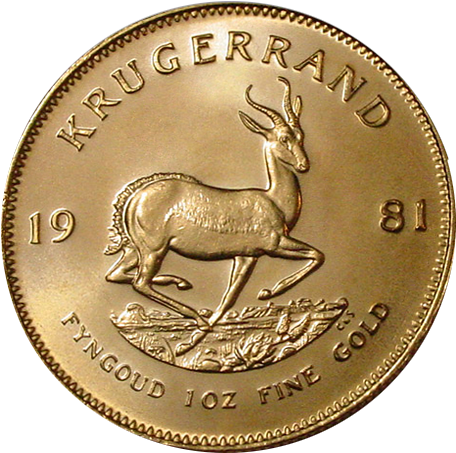 Krugerrand Gold Coins - Krugerrand Gold Coin (470x470), Png Download