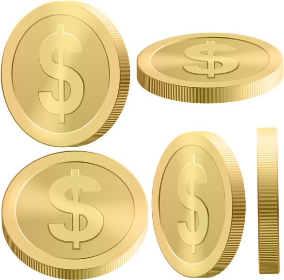 Gold Coins Png Clip Art Image - Png Coins (600x587), Png Download