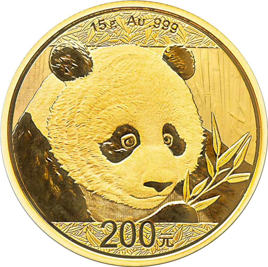 Na Panda 15g Gold Coin 2018 Motif - 2018 Chinese Panda Gold Coin 1g (1000x1000), Png Download