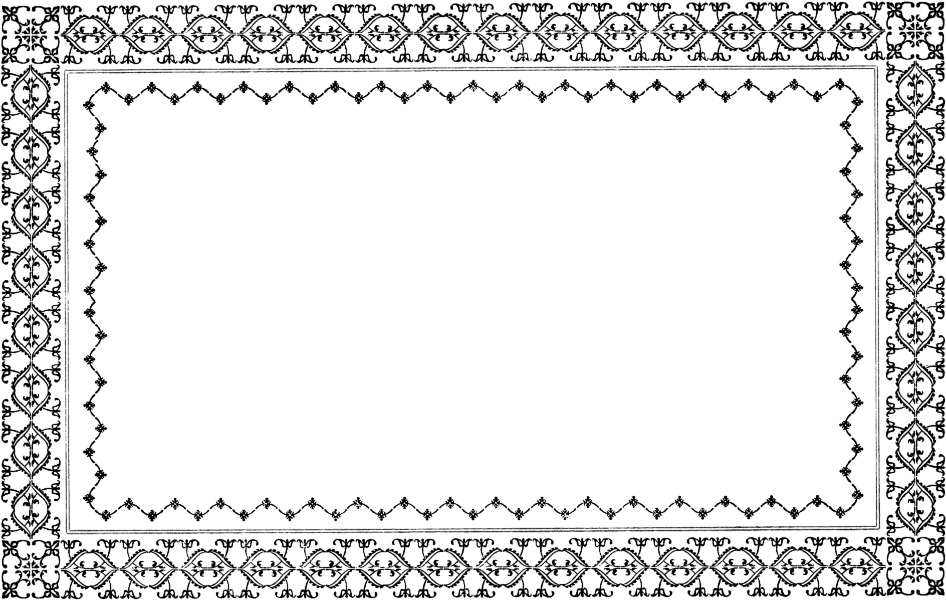 Clipart Borders Vintage Png - Wedding Borders (1929x1223), Png Download