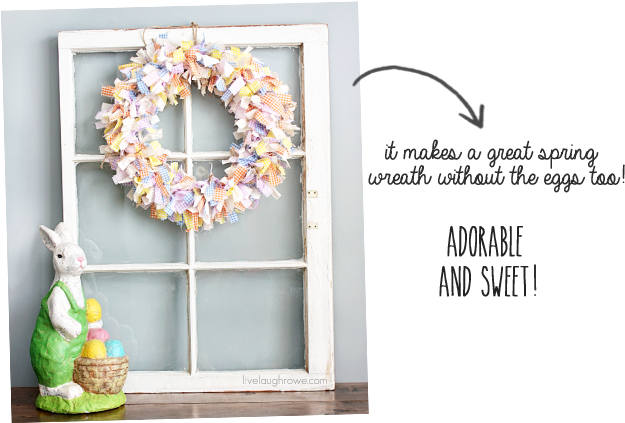 Scrap Fabric Spring Wreath With Livelaughrowe - Textile (640x425), Png Download
