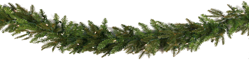 Winter Garland Png - Red Sleigh 9' X 14" Pre-lit Fraser Fir Garland, 100 (830x200), Png Download