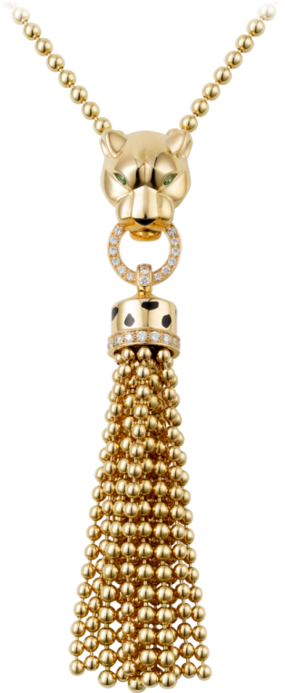 Gold Chain Money Sign Transparent - Cartier Panther Tassel Necklace (314x763), Png Download