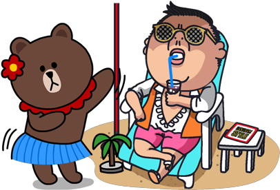 Psy Hahaha - Line スタンプ ブラウン & コニー (461x306), Png Download