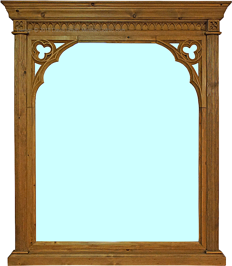 Minster Gothic Classic Overmantle Mirror - Mirror (786x882), Png Download
