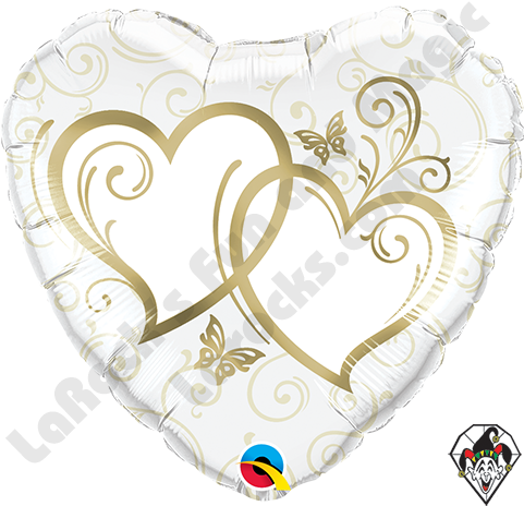 Download Qualatex 18 Inch Heart Entwined Hearts Gold Foil Balloon ...