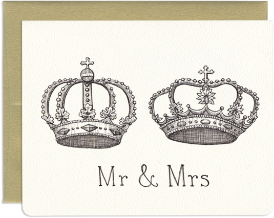 Mr & Mrs - Same Sex Wedding Card (600x496), Png Download