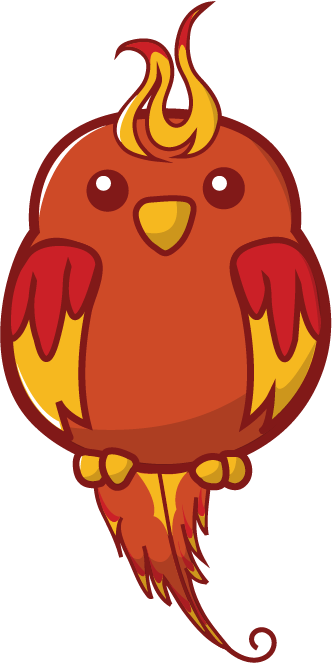 Cute Phoenix Cartoon Character Design Nicole English - Phoenix Cartoon (332x663), Png Download