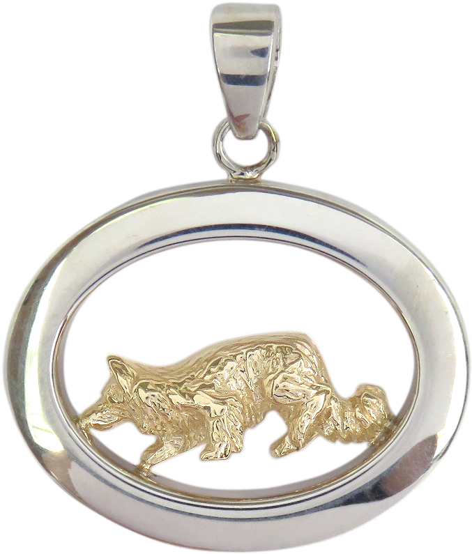 14k Gold Or Sterling Silver Border Collie In Glossy - Pendant (757x900), Png Download