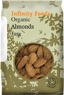 Organic Almonds - Whole Golden Flaxseed 250g - Organic (infinity Foods) (600x600), Png Download