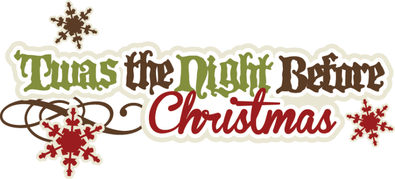 Svg Freeuse Svg Cut Files Scrapbook Title Free Cuts - Twas The Night Before Christmas Clipart (800x364), Png Download