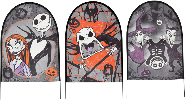 The Nightmare Before Christmas Fabric Yard Signs Set - Nightmare Before Christmas Sign (650x445), Png Download