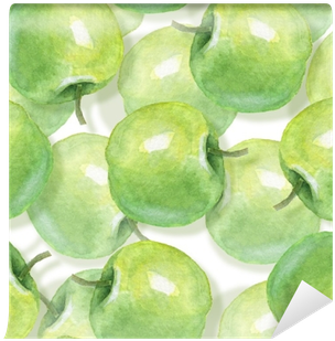 Watercolor Apples, Seamless Pattern - Watercolor Painting (400x400), Png Download