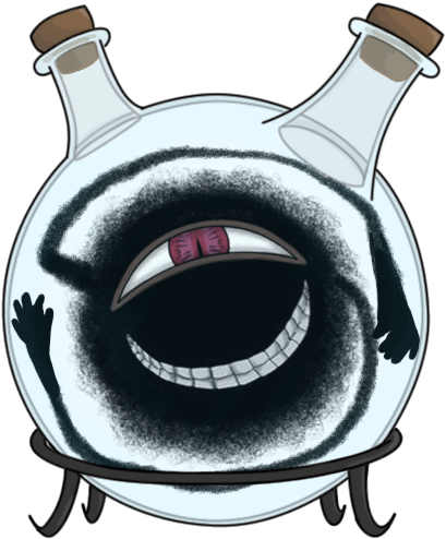 Dwarf Inside The Flask By Mietschie-d2yntcg - Little One Inside The Flask (425x500), Png Download