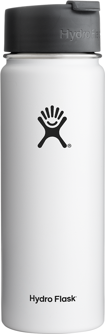 20 Oz Wide Mouth White Water Bottle - White 20 Oz Hydro Flask (804x1262), Png Download