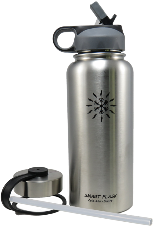Smart Flask Stainless Steel 32oz - Smart Flask Stainless Steel Water Bottle, 32 Oz., Vacuum (1024x803), Png Download