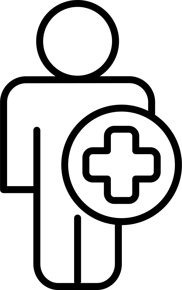 Cross In A Circle On A Human Body Silhouette Comments - Human Body (614x980), Png Download