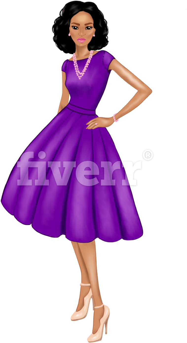 Draw A Fashion Illustration In Watercolor Or Other - Cocktail Dress (1200x1479), Png Download