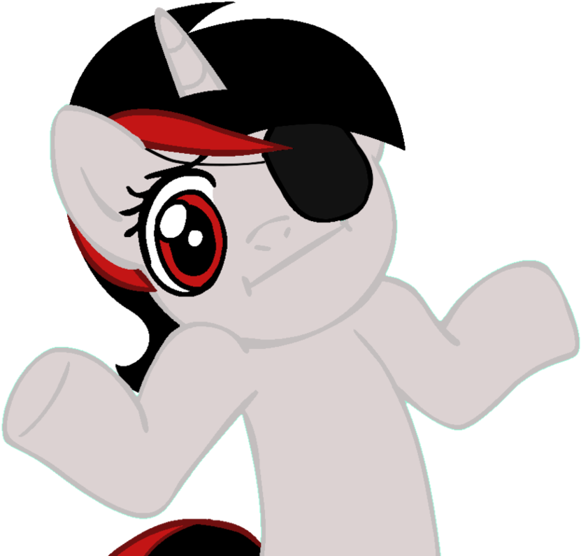 Blackjack Shrug Pony With Eyepatch By Thelyra On Deviantart - Pony Shrug (894x894), Png Download