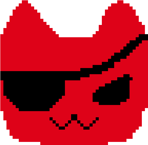Kitty With An Eyepatch - Eye Patch Pixel Art (480x490), Png Download