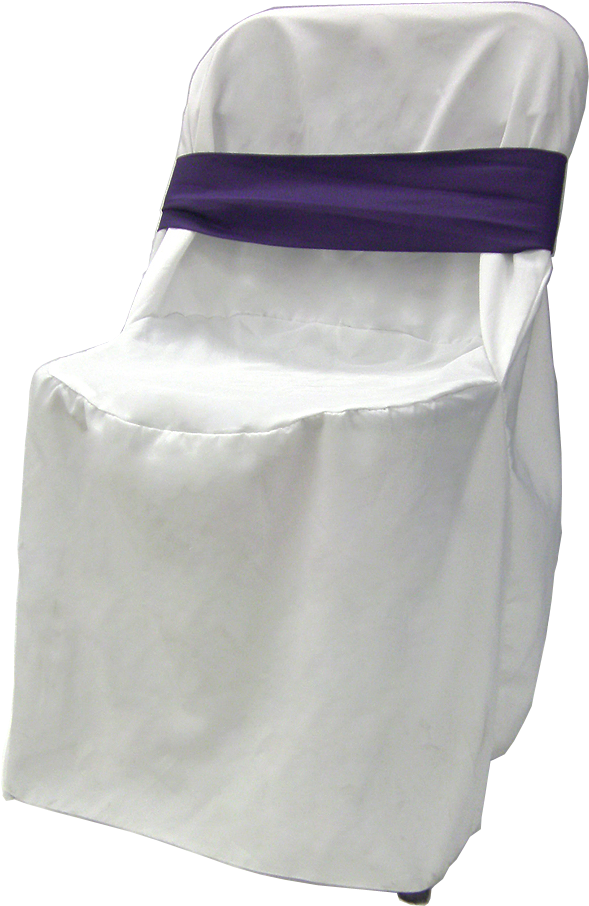 White Linen Chair Cover With Purple Bow For Weddings - White Chair Cover Rentals (651x960), Png Download