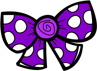 Purple Hair Bow Clip Art (476x394), Png Download