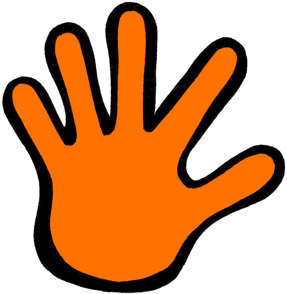 In My Classroom, Anytime We Have To Stop & Jot Or Record - Orange Hand Clip Art (965x1036), Png Download
