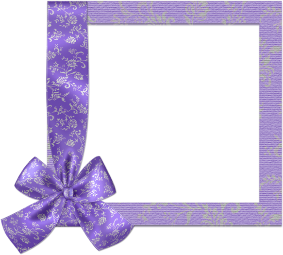 Cute Purple Png Frame With Bow Png M 1379326092purple - Purple Picture Frame Png (600x532), Png Download