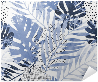 Trendy Tropical Leaves Filled With Watercolor Grunge - Illustration (400x400), Png Download