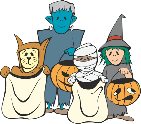 Halloween Party By Le Carousel In Bryant Park - Trick Or Treat In Halloween Cartoons (450x397), Png Download