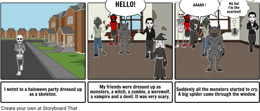 The Halloween Party - Cartoon (873x375), Png Download