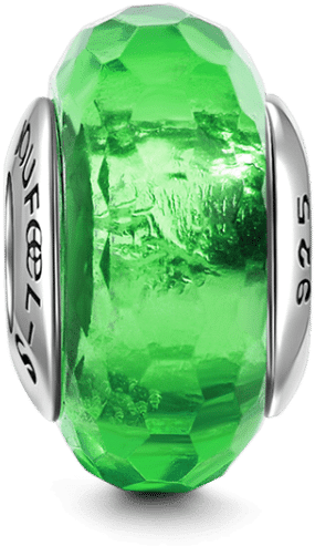Murano Glass Charms Soufeel Green Ice Crystal Faceted (750x750), Png Download