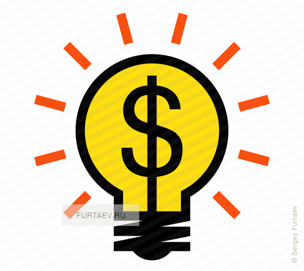 Vector Icon Of Shining Light Bulb With Dollar Sign - Light Bulb With Dollar Sign (620x553), Png Download
