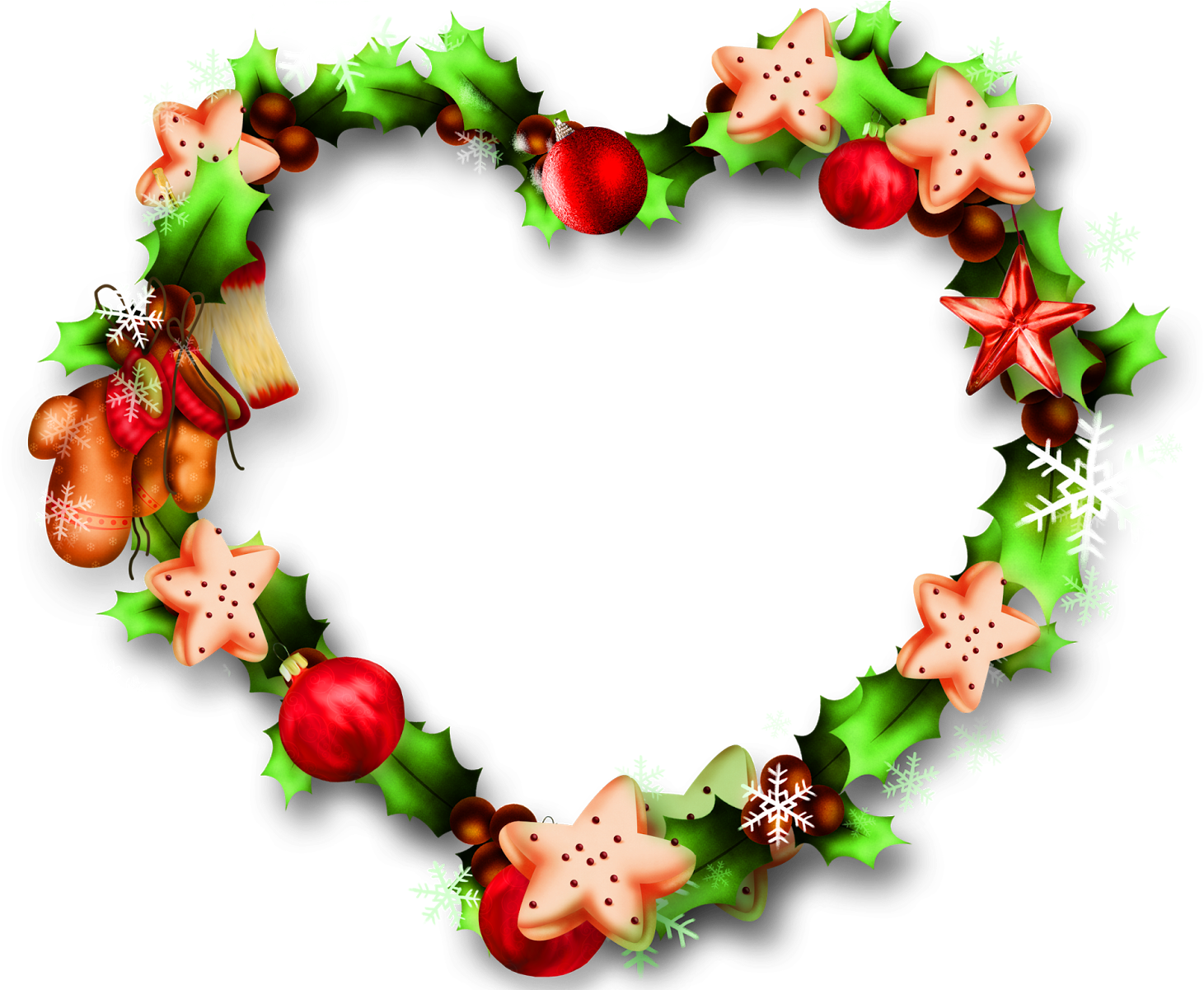Adornos De Corazon Para Navidad - Navidad .png (1600x1200), Png Download