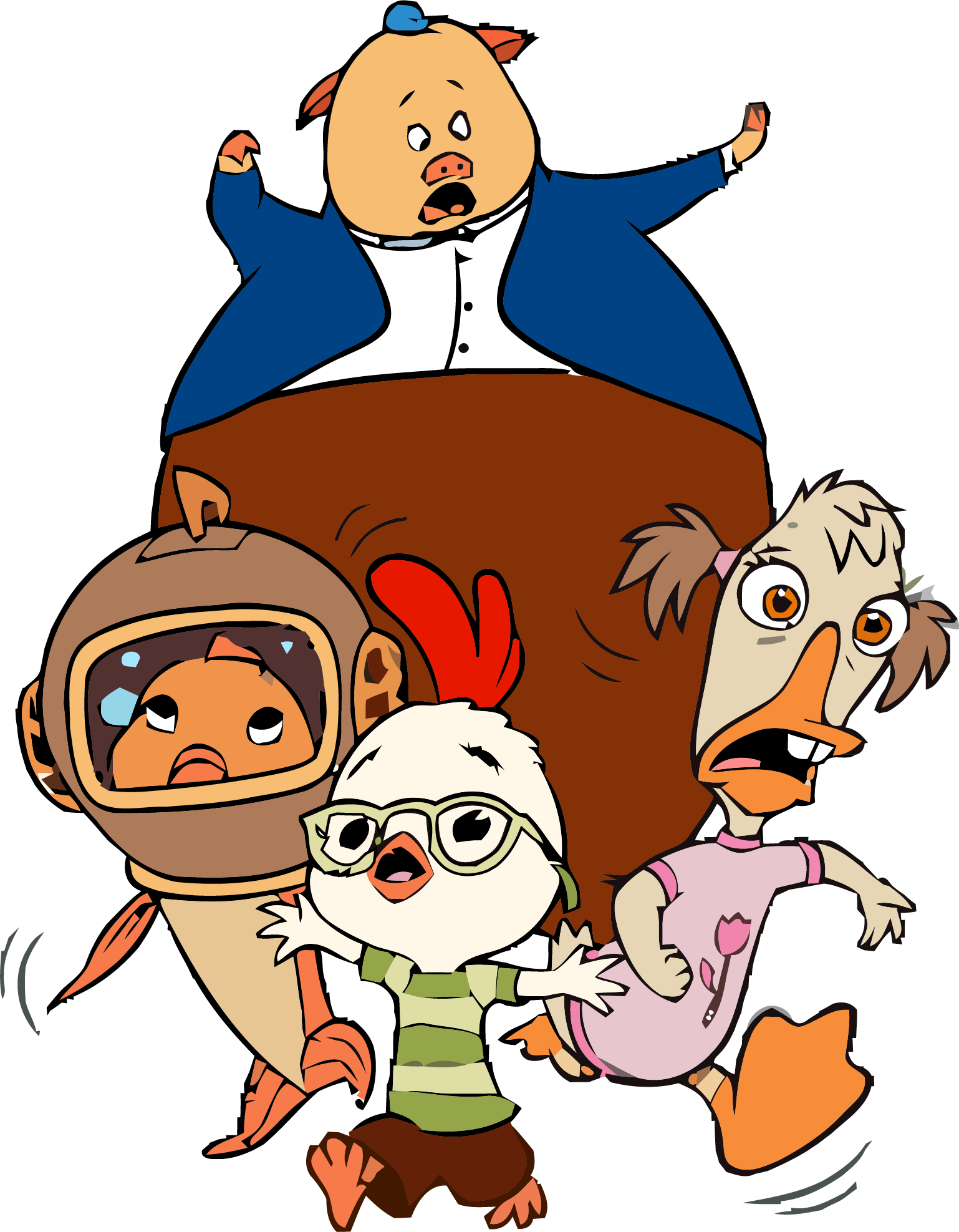 Chicken Little Escape Clipart Png - Chicken Little Y Sus Amigos (1538x1975), Png Download