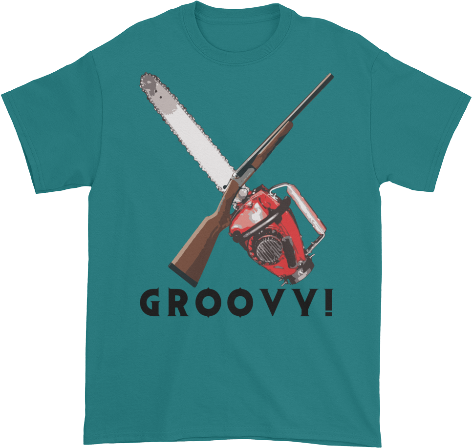 Chainsaw Groovy Short Sleeve T-shirt - T-shirt (1000x1000), Png Download