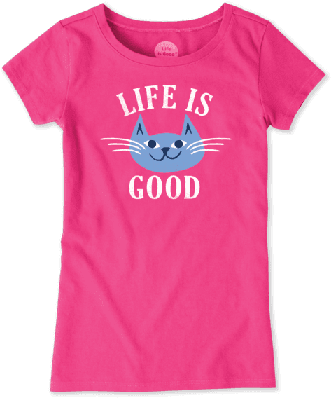 Girls Happy Cat Crusher Tee - Clothing (570x570), Png Download