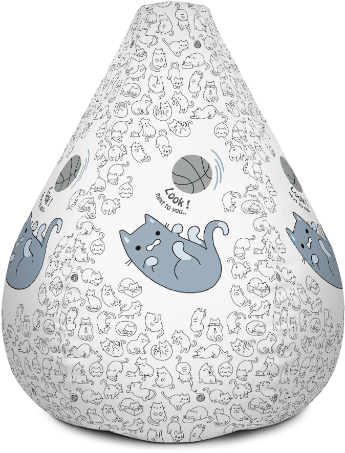 Happy Cat Bean Bag W/ Filling - Killer Whale (1000x1000), Png Download