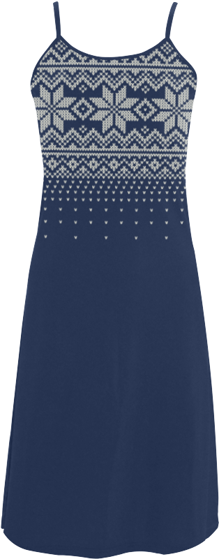 Scandinavian Christmas Knit Sweater Pattern Blue Alcestis - Day Dress (1000x1000), Png Download