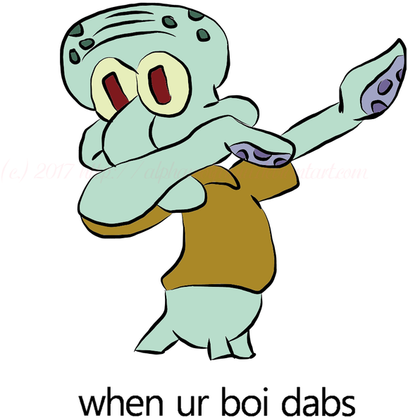 Squidward Dancing Gif Transparent - Dab Spongebob (1192x670), Png Download