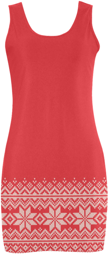 Scandinavian Christmas Knit Sweater Pattern Red Medea - Active Tank (1000x1000), Png Download