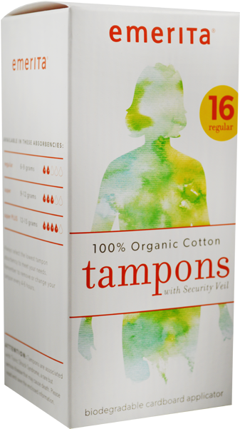 Emerita Tampons 100% Organic Cotton Regular 16 Count - Science Book (650x650), Png Download