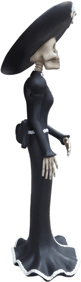 Skeleton Wife Formal Prop Decor Halloween Statue - Figurine (768x1024), Png Download