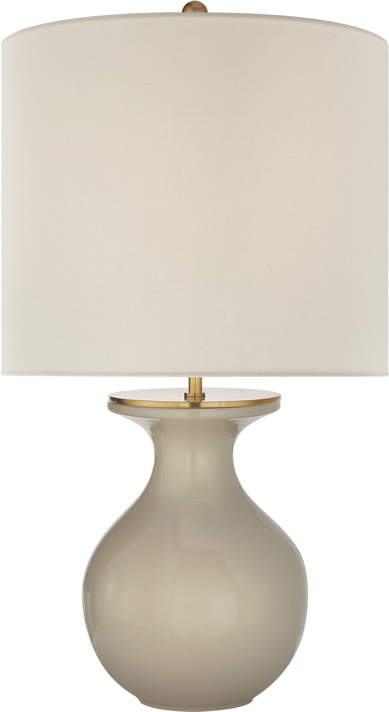 Albie Small Desk Lamp In Dove Grey With Cream Linen - Visual Comfort (1440x1440), Png Download
