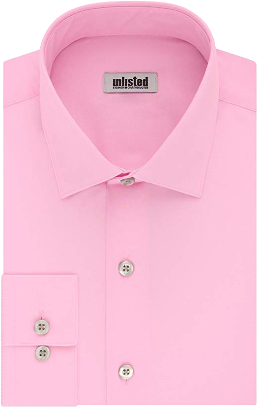 Unlisted Regular Fit Pink Shirt By Kenneth Cole - Dress Shirt (586x879), Png Download